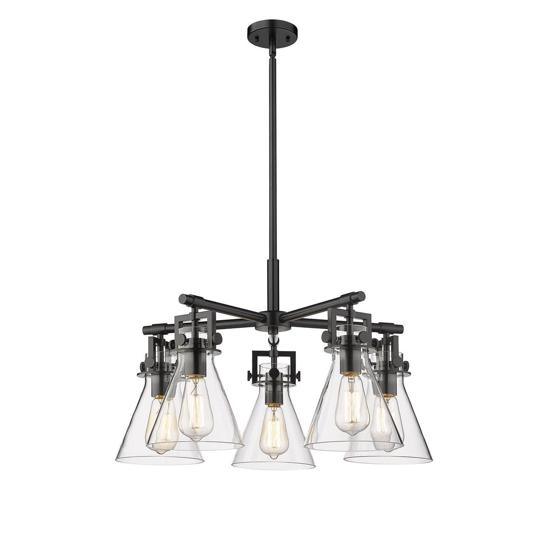 Innovations Downtown Urban 411-5CR-BK-G411-7CL Chandelier Light - Matte Black