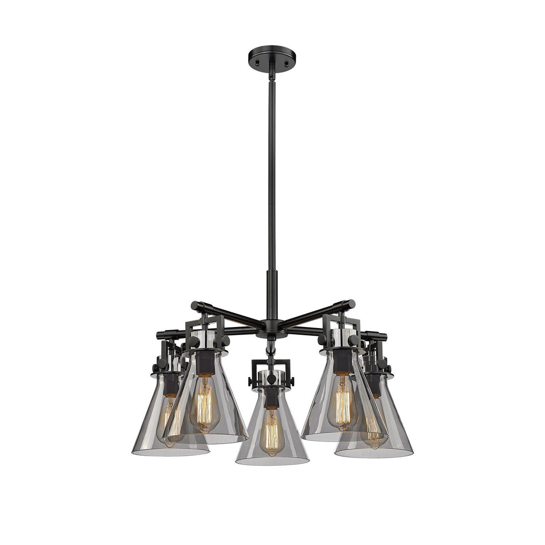 Innovations Downtown Urban 411-5CR-BK-G411-7SM Chandelier Light - Matte Black