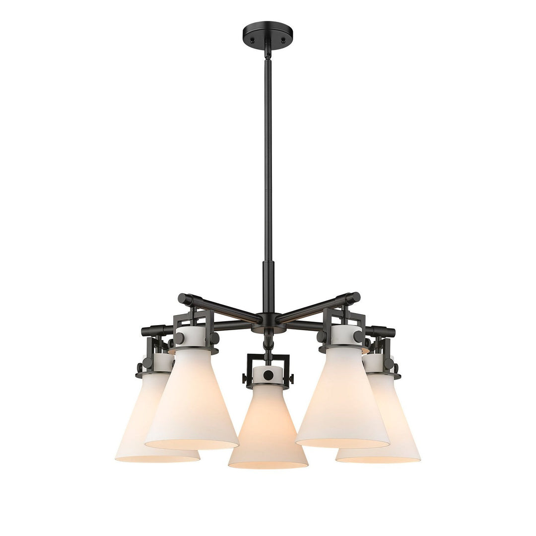 Innovations Downtown Urban 411-5CR-BK-G411-7WH Chandelier Light - Matte Black