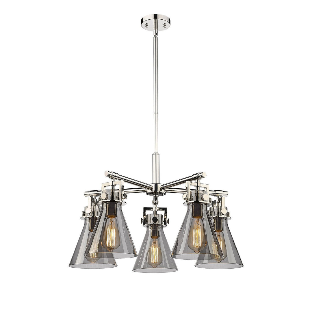 Innovations Downtown Urban 411-5CR-PN-G411-7SM Chandelier Light - Polished Nickel