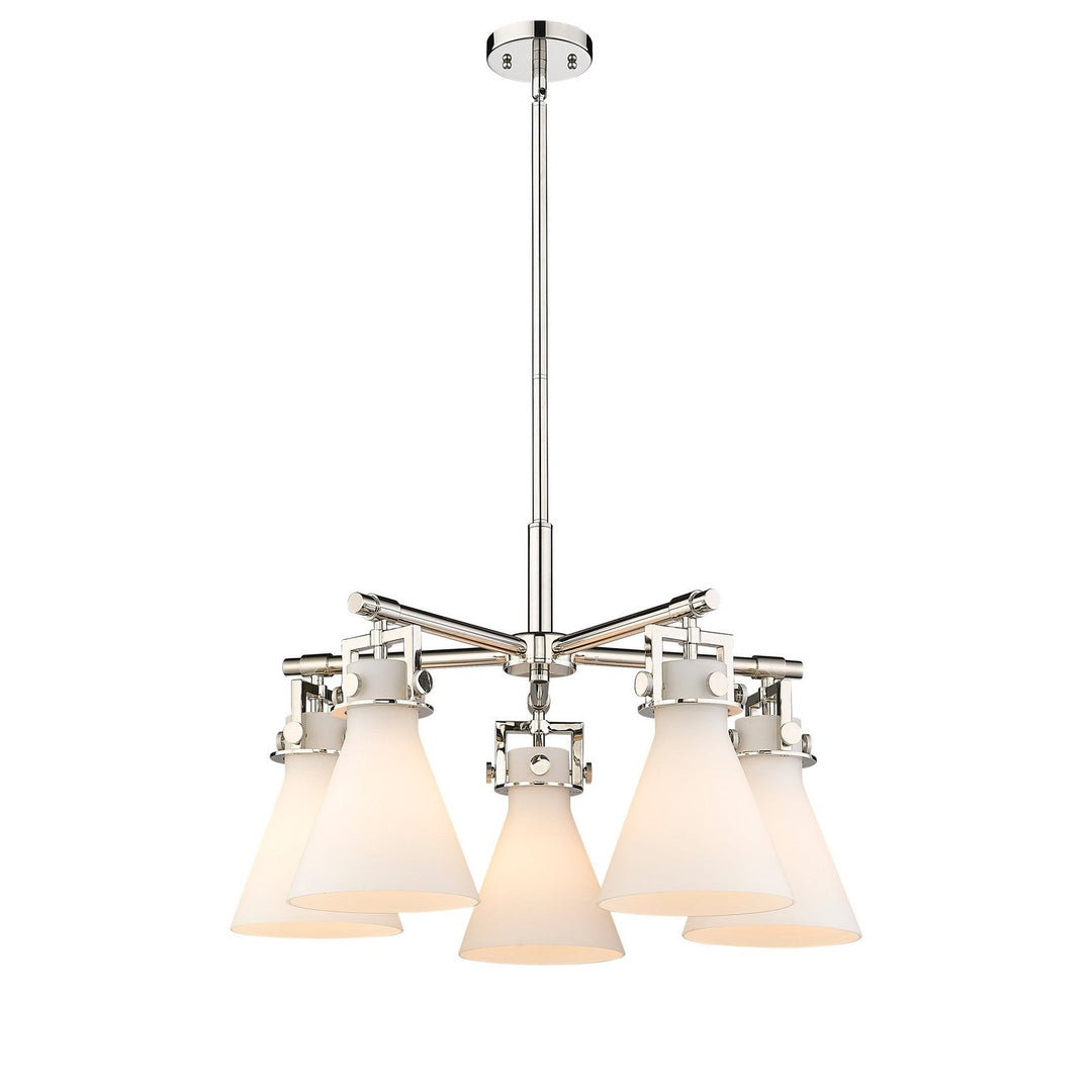 Innovations Downtown Urban 411-5CR-PN-G411-7WH Chandelier Light - Polished Nickel