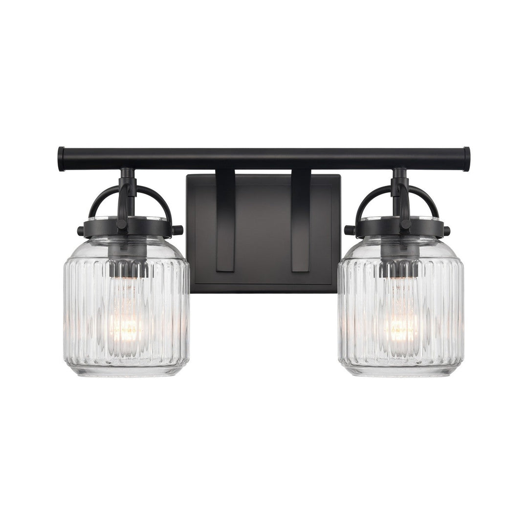 Innovations Latreille 416-2W-BK-G416-8CL Bath Vanity Light 16 in. wide - Matte Black