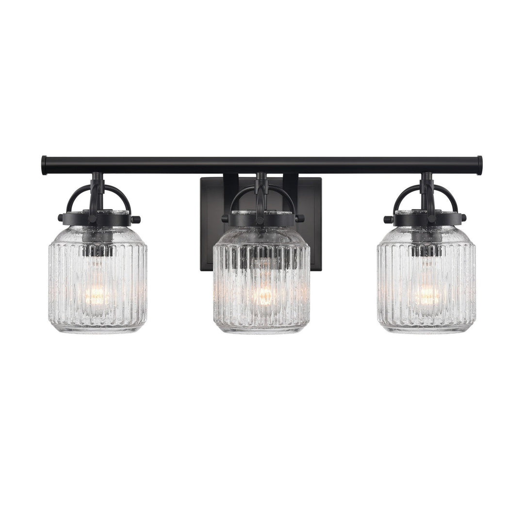 Innovations Latreille 416-3W-BK-G416-8SDY Bath Vanity Light 22 in. wide - Matte Black