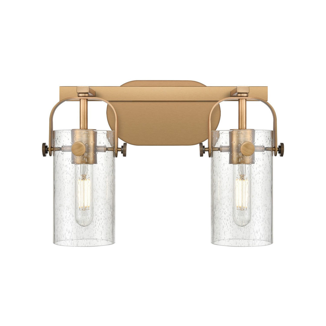 Innovations Pilaster 423-2W-BB-G423-7SDY Bath Vanity Light 15 in. wide - Brushed Brass