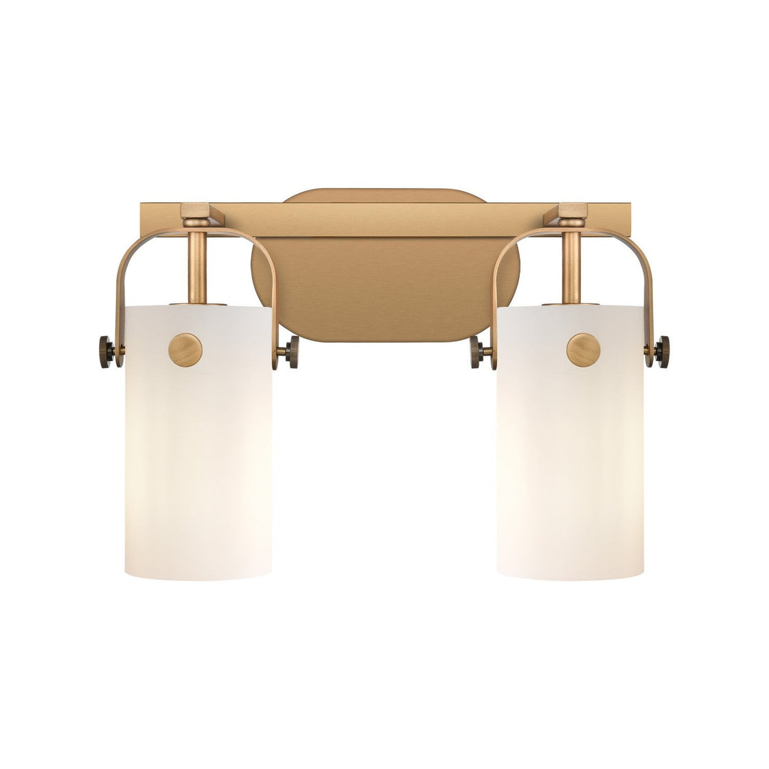 Innovations Pilaster 423-2W-BB-G423-7WH Bath Vanity Light 15 in. wide - Brushed Brass