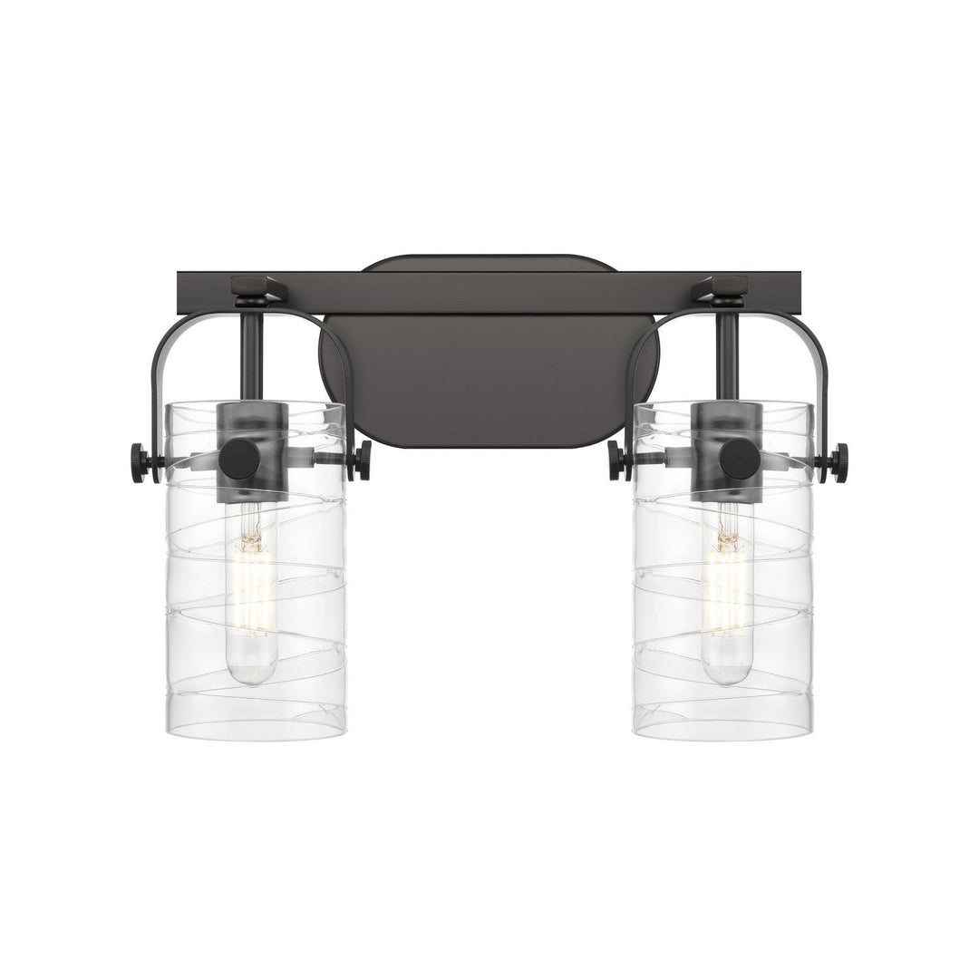 Innovations Downtown Urban 423-2W-BK-G423-7DE Bath Vanity Light 15 in. wide - Matte Black