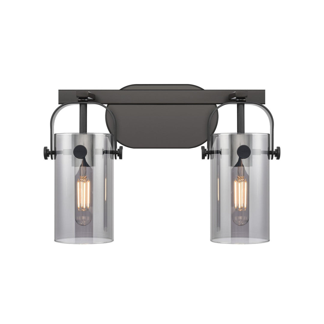 Innovations Downtown Urban 423-2W-BK-G423-7SM Bath Vanity Light 15 in. wide - Matte Black