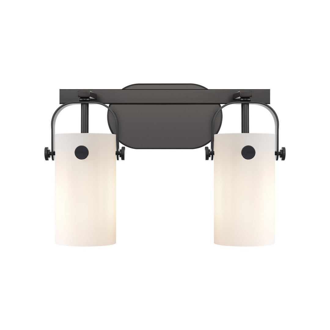 Innovations Pilaster 423-2W-BK-G423-7WH Bath Vanity Light 15 in. wide - Matte Black