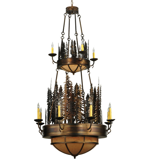 Meyda Tiffany Walden Pine 133303 Chandelier Light - Burnished Copper
