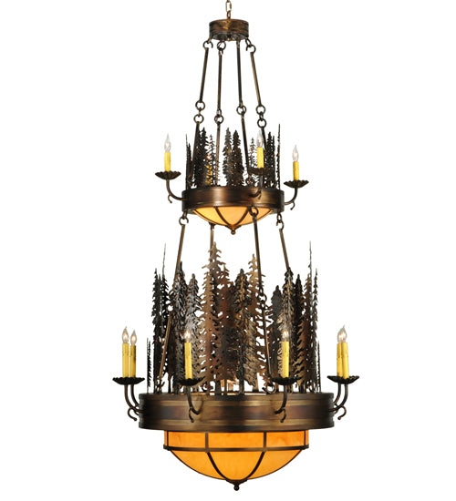 Meyda Tiffany Walden Pine 133303 Chandelier Light - Burnished Copper