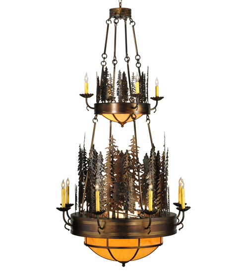 Meyda Tiffany Walden Pine 133303 Chandelier Light - Burnished Copper