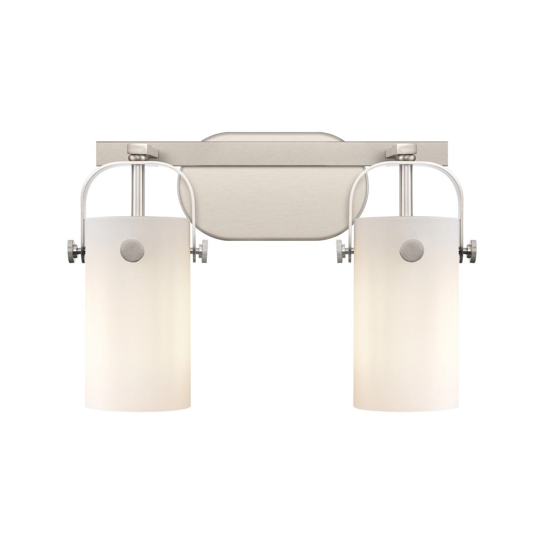 Innovations Pilaster 423-2W-SN-G423-7WH Bath Vanity Light 15 in. wide - Brushed Satin Nickel