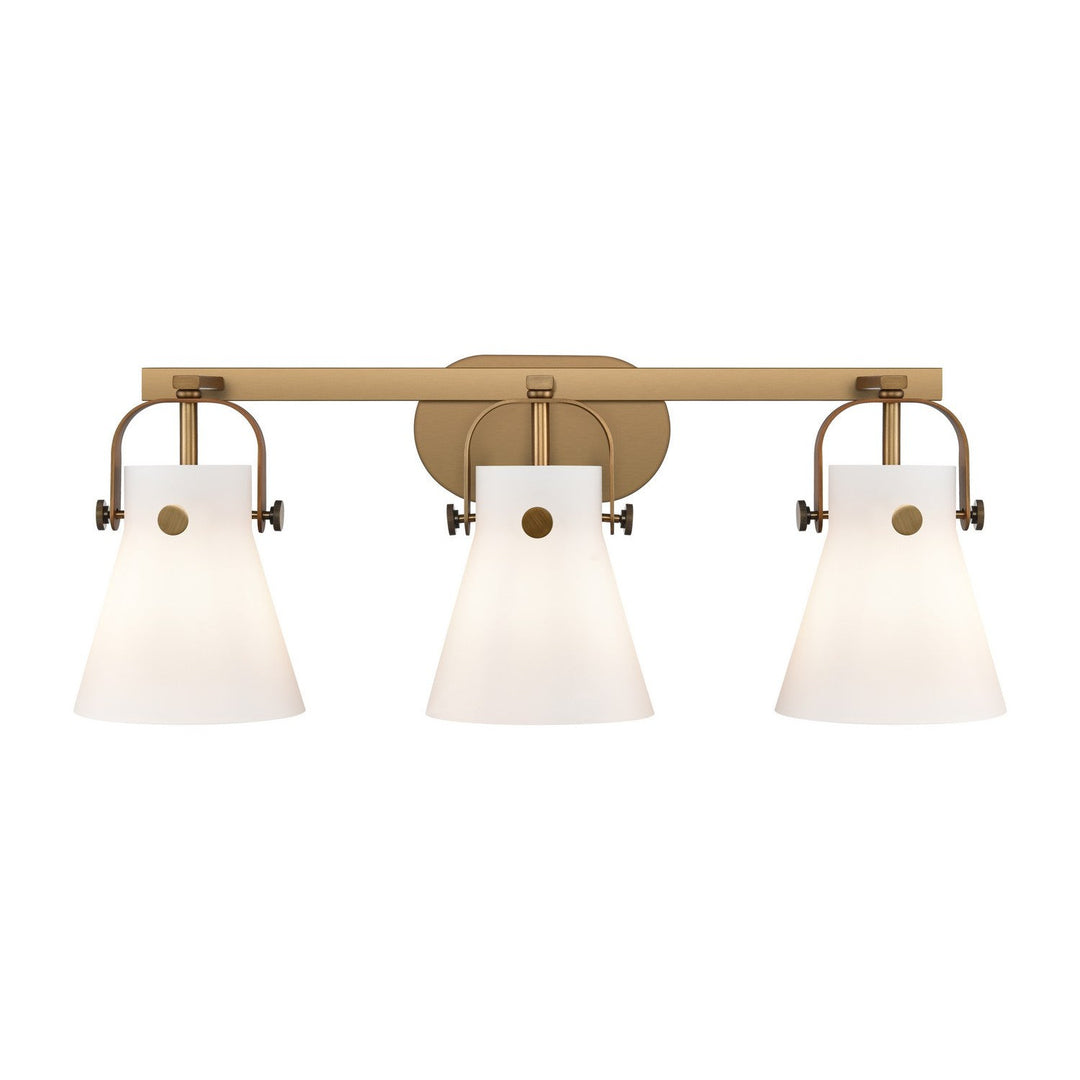 Innovations Downtown Urban 423-3W-BB-G411-6WH Bath Vanity Light 27 in. wide - Brushed Brass