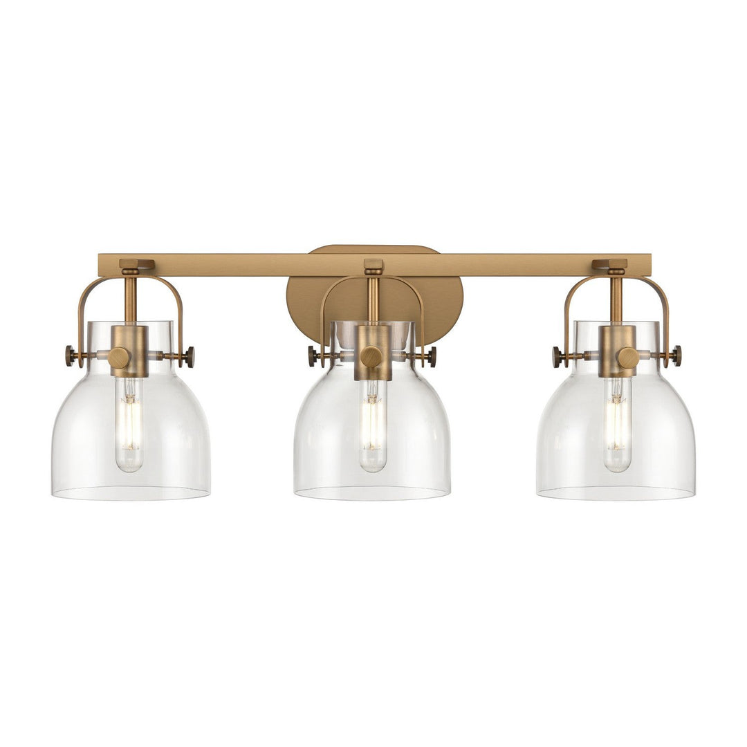 Innovations Downtown Urban 423-3W-BB-G412-6CL Bath Vanity Light 27 in. wide - Brushed Brass