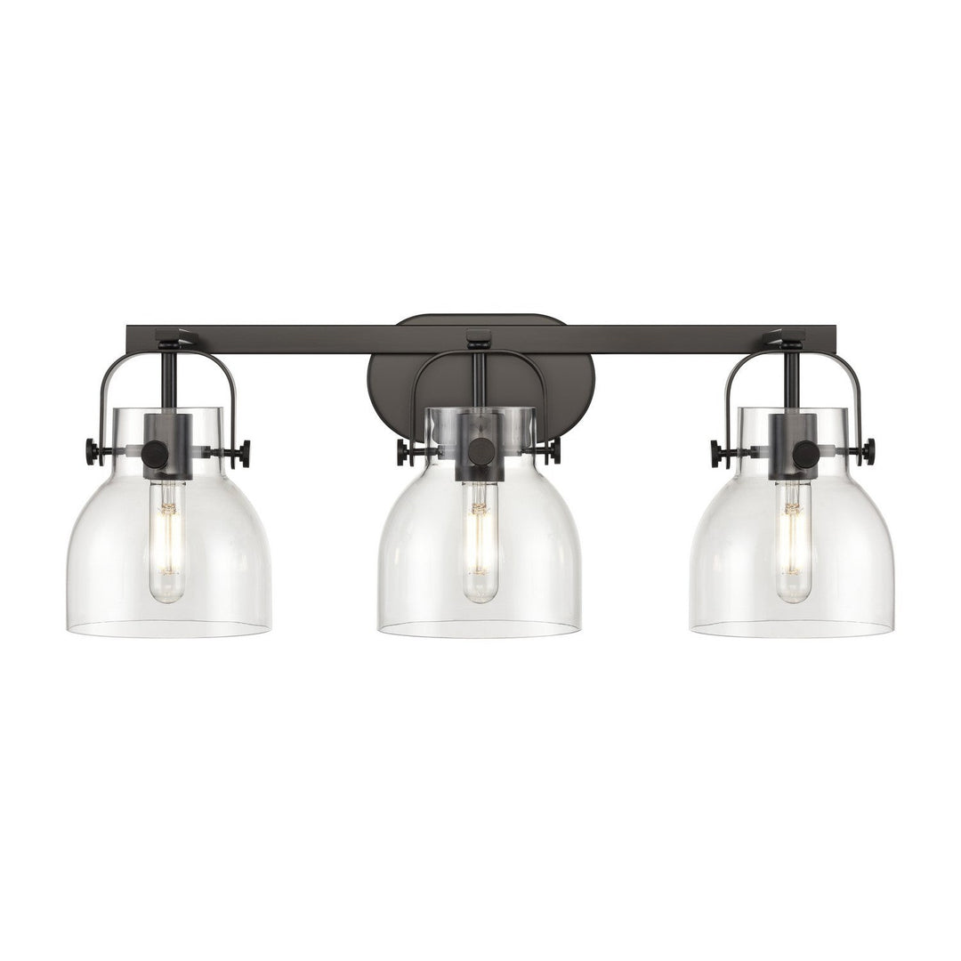 Innovations Downtown Urban 423-3W-BK-G412-6CL Bath Vanity Light 27 in. wide - Matte Black