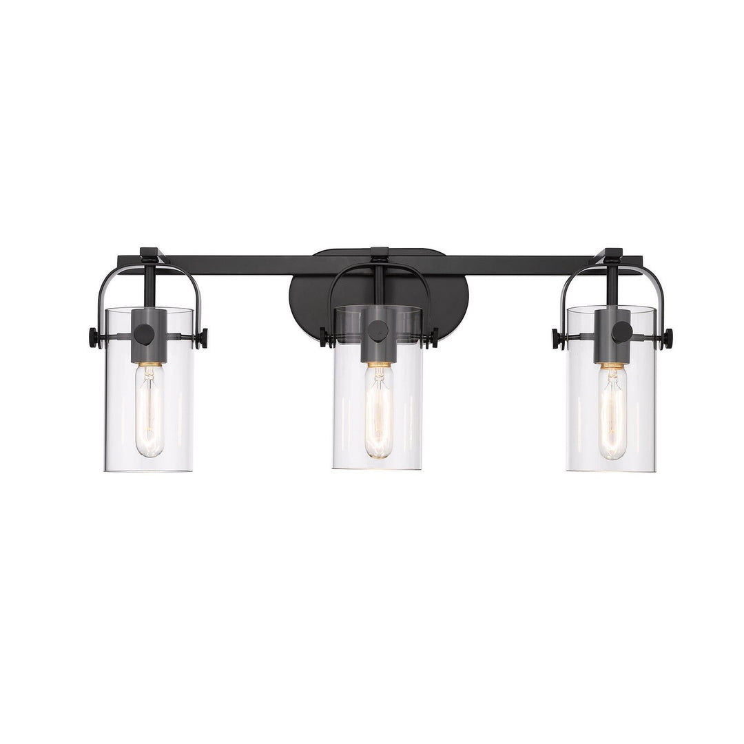 Innovations Downtown Urban 423-3W-BK-G423-7CL Bath Vanity Light 25 in. wide - Matte Black
