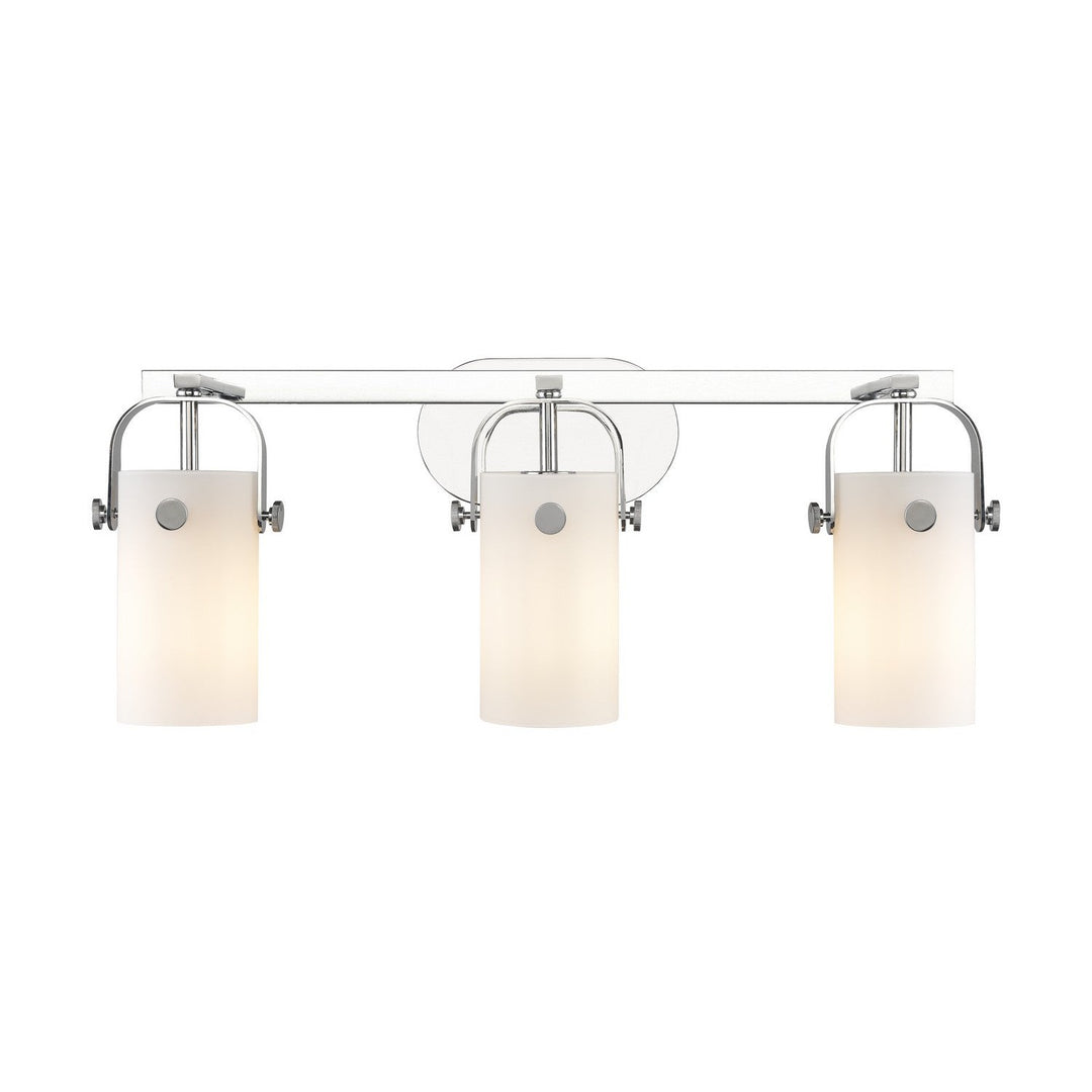 Innovations Pilaster 423-3W-PC-G423-7WH Bath Vanity Light 25 in. wide - Polished Nickel
