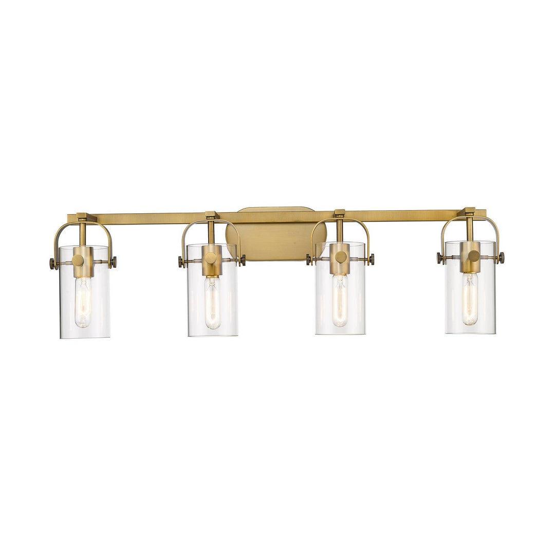 Innovations Downtown Urban 423-4W-BB-G423-7CL Bath Vanity Light 35 in. wide - Brushed Brass