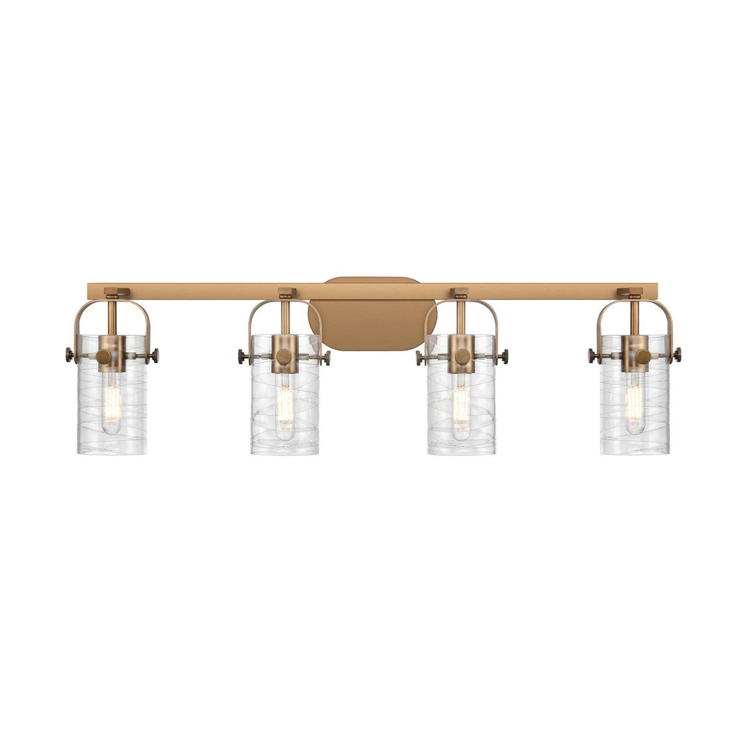 Innovations Downtown Urban 423-4W-BB-G423-7DE Bath Vanity Light 35 in. wide - Brushed Brass