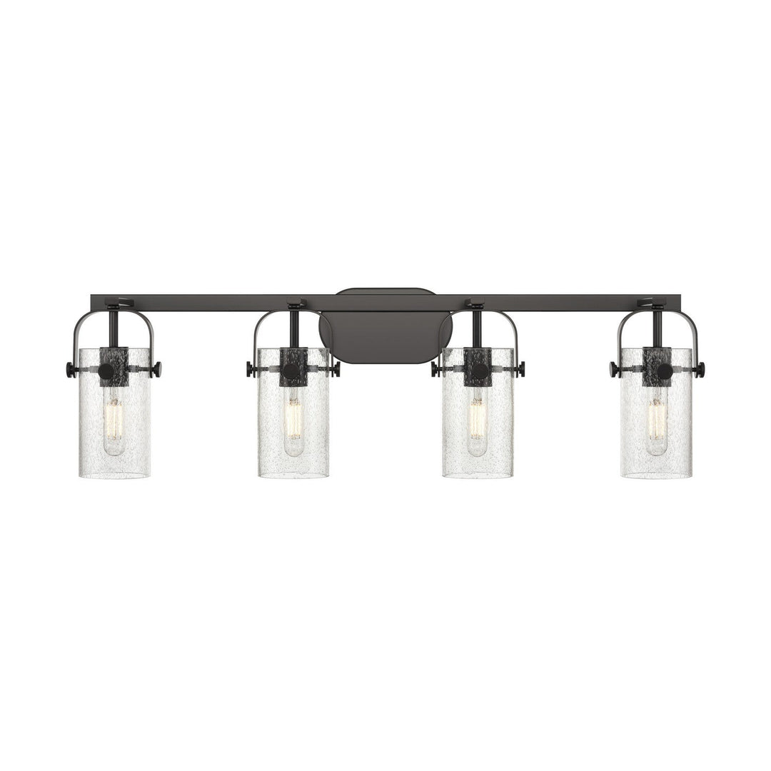 Innovations Pilaster 423-4W-BK-G423-7SDY Bath Vanity Light 35 in. wide - Matte Black
