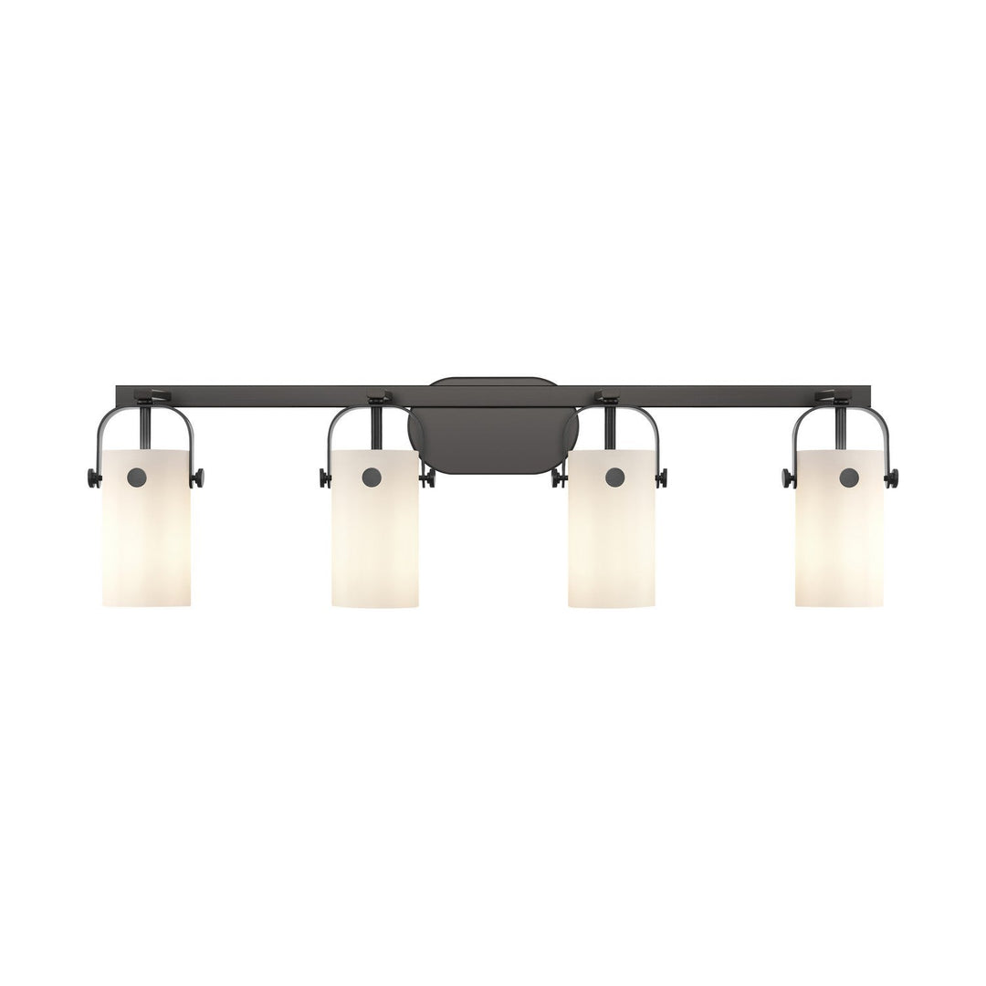 Innovations Pilaster 423-4W-BK-G423-7WH Bath Vanity Light 35 in. wide - Matte Black