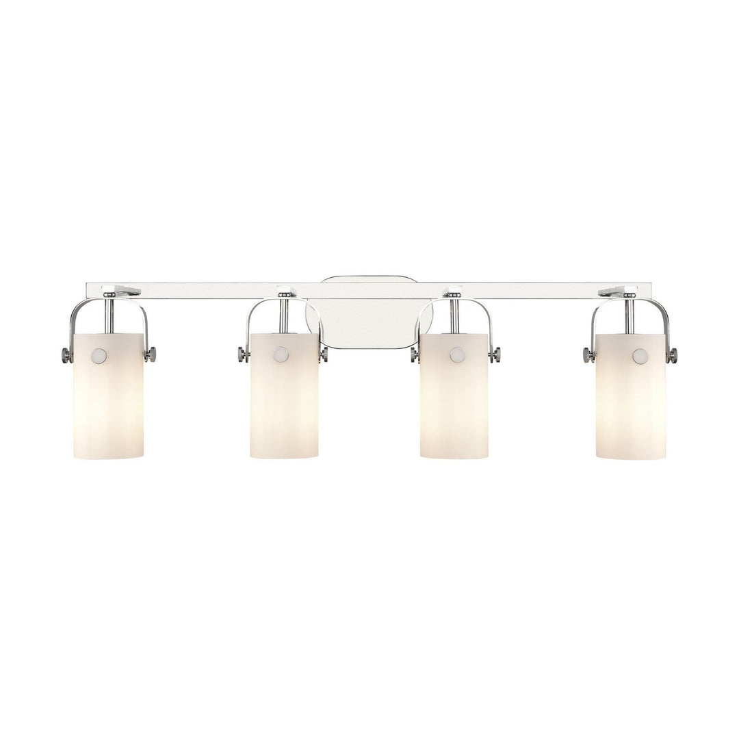 Innovations Pilaster 423-4W-PC-G423-7WH Bath Vanity Light 35 in. wide - Polished Nickel