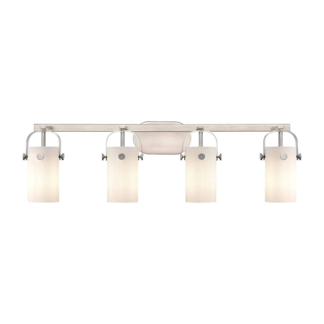 Innovations Pilaster 423-4W-SN-G423-7WH Bath Vanity Light 35 in. wide - Brushed Satin Nickel
