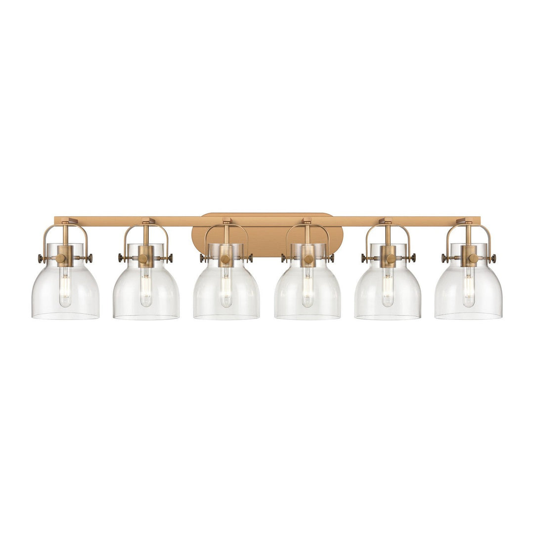 Innovations Downtown Urban 423-6W-BB-G412-6CL Bath Vanity Light 46 in. wide - Brushed Brass
