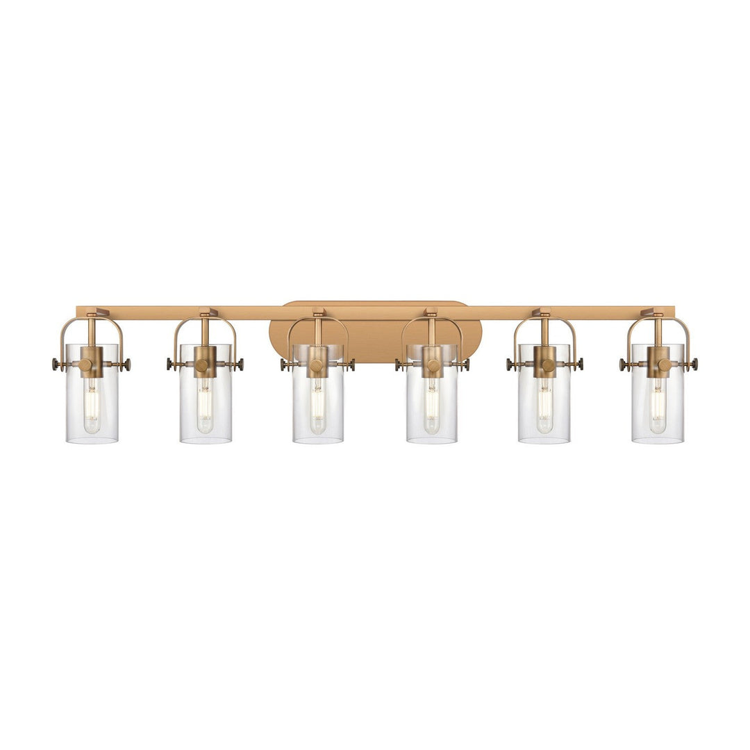 Innovations Downtown Urban 423-6W-BB-G423-7CL Bath Vanity Light 44 in. wide - Brushed Brass