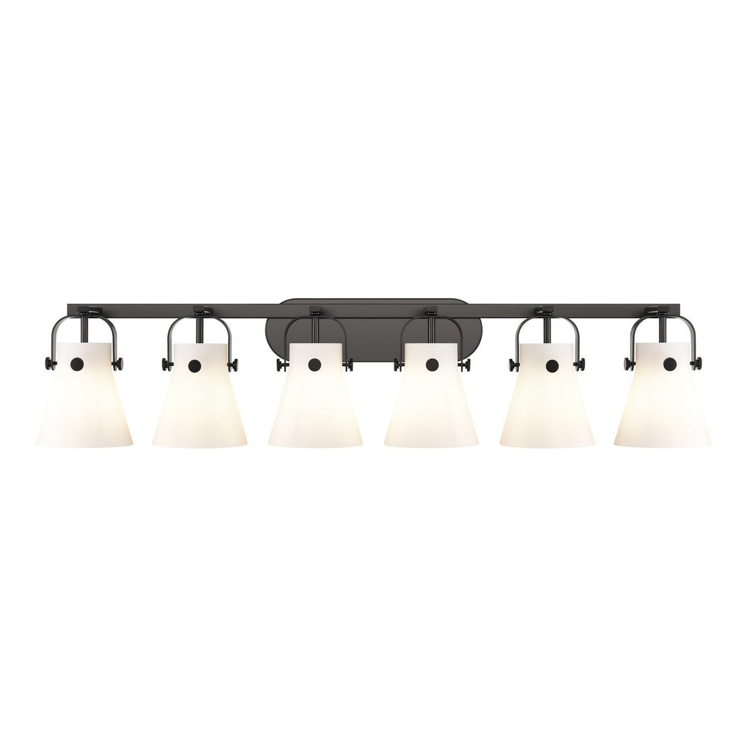 Innovations Downtown Urban 423-6W-BK-G411-6WH Bath Vanity Light 46 in. wide - Matte Black