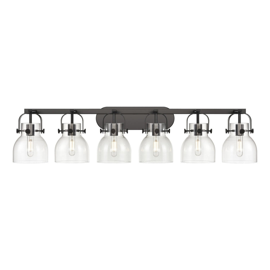 Innovations Downtown Urban 423-6W-BK-G412-6CL Bath Vanity Light 46 in. wide - Matte Black