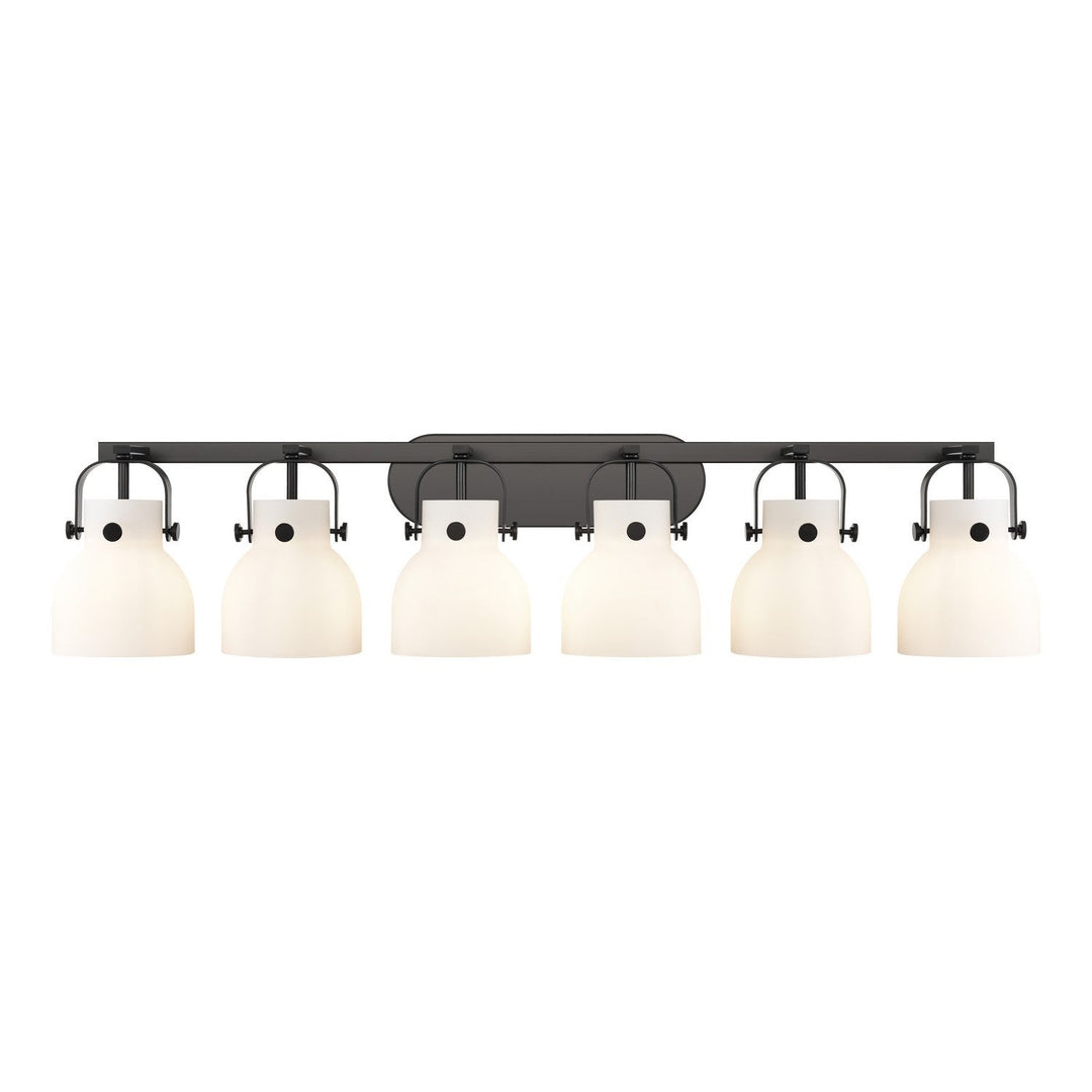 Innovations Downtown Urban 423-6W-BK-G412-6WH Bath Vanity Light 46 in. wide - Matte Black