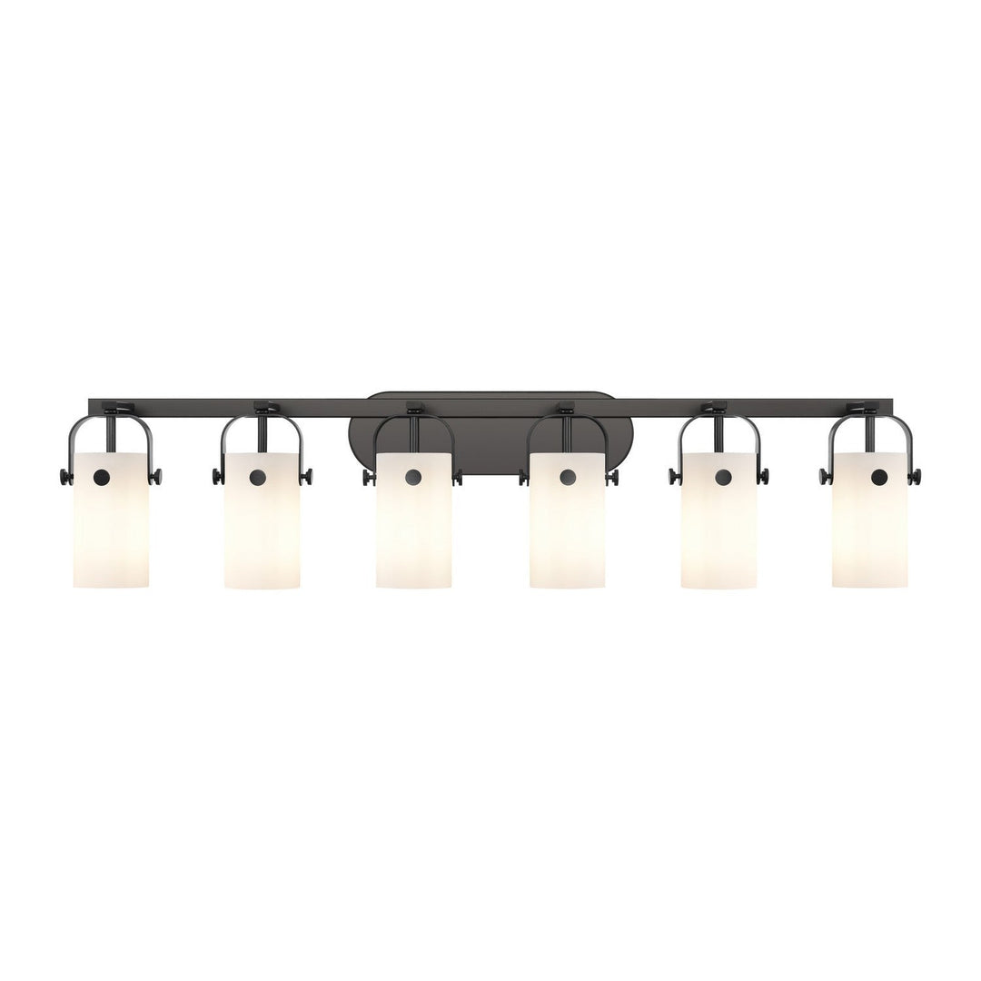 Innovations Downtown Urban 423-6W-BK-G423-7WH Bath Vanity Light 44 in. wide - Matte Black