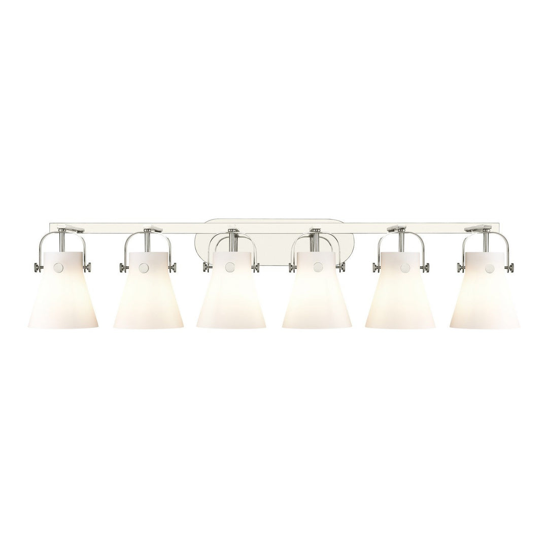 Innovations Downtown Urban 423-6W-PN-G411-6WH Bath Vanity Light 46 in. wide - Polished Nickel