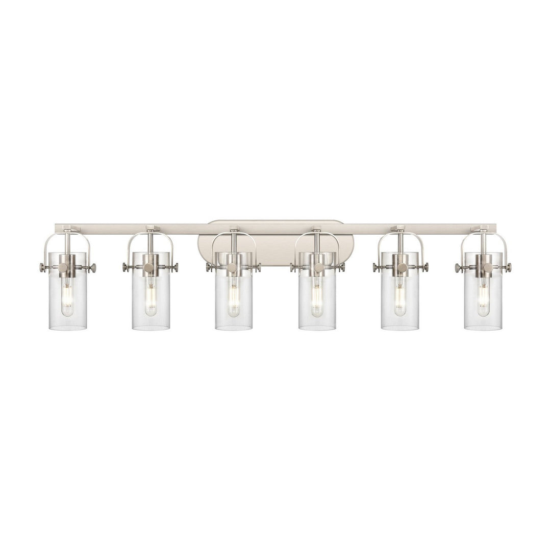 Innovations Downtown Urban 423-6W-SN-G423-7CL Bath Vanity Light 44 in. wide - Satin Nickel