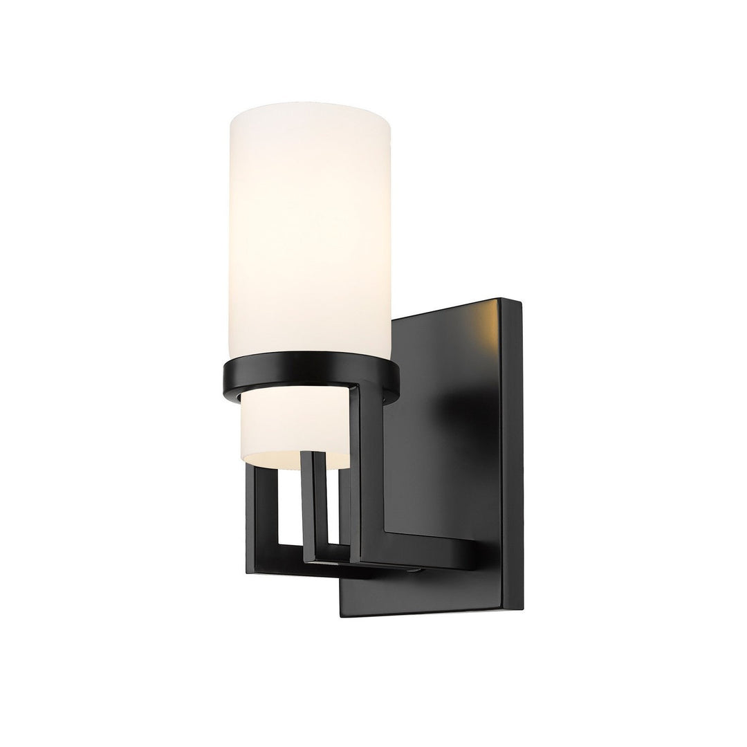 Innovations Downtown Urban 426-1W-BK-G426-8WH Wall Sconce Light - Matte Black