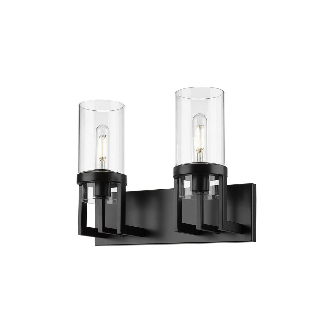 Innovations Downtown Urban 426-2W-BK-G426-8CL Bath Vanity Light 15 in. wide - Matte Black
