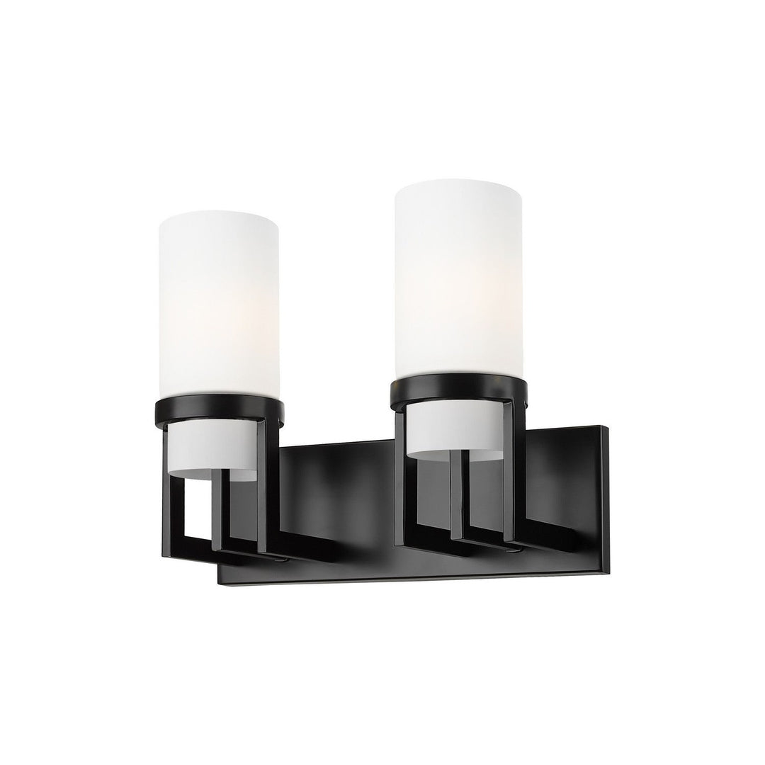 Innovations Downtown Urban 426-2W-BK-G426-8WH Bath Vanity Light 15 in. wide - Matte Black
