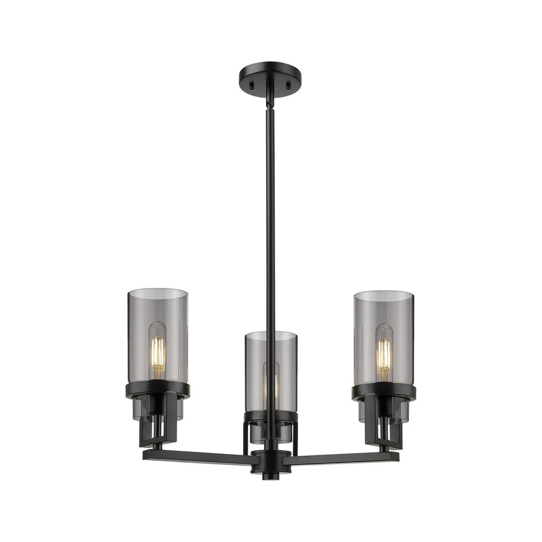 Innovations Downtown Urban 426-3CR-BK-G426-8SM Chandelier Light - Matte Black