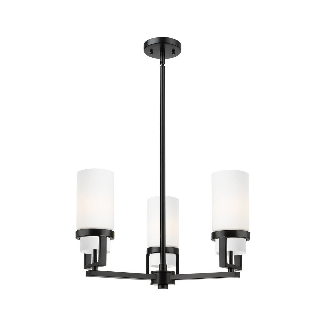 Innovations Downtown Urban 426-3CR-BK-G426-8WH Chandelier Light - Matte Black