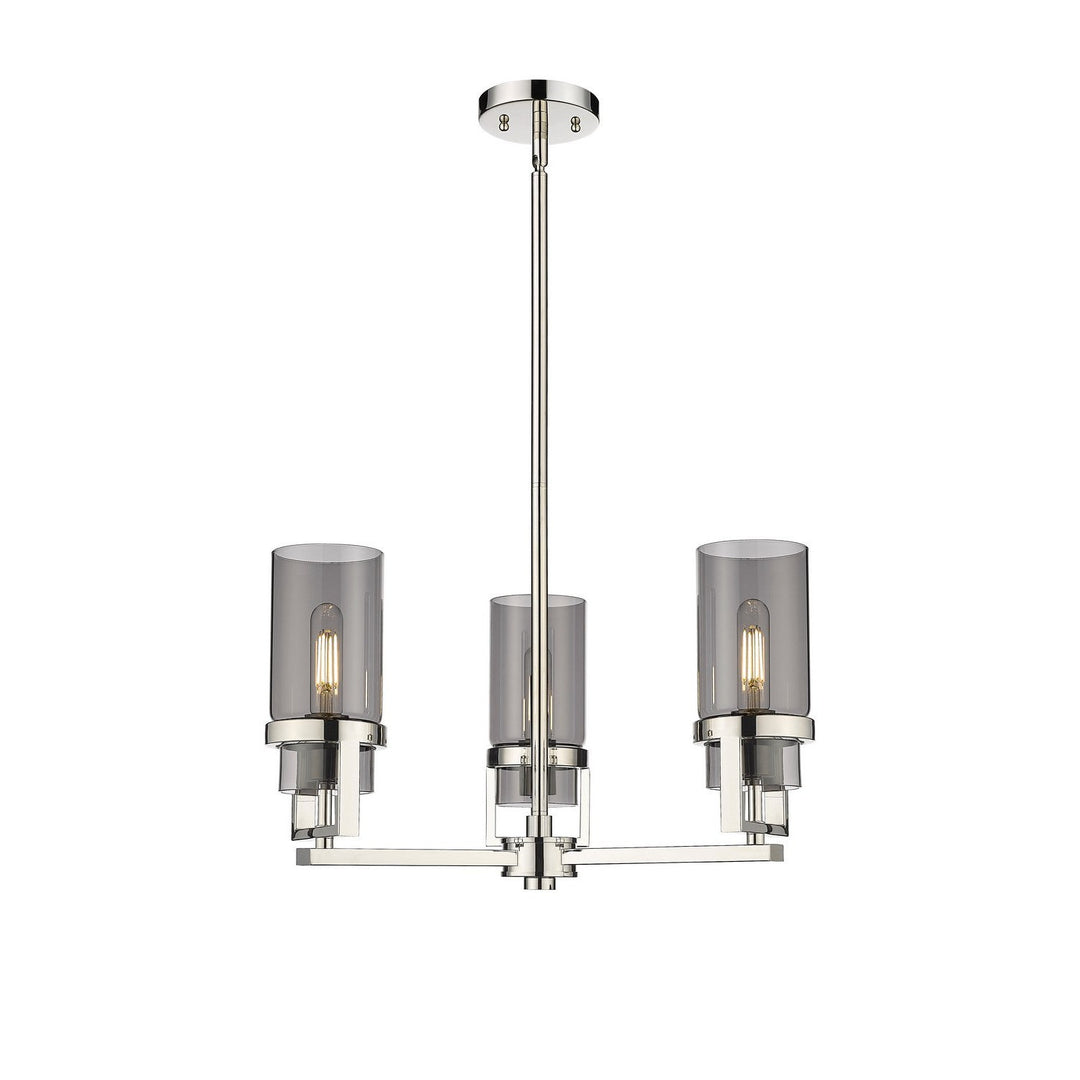 Innovations Downtown Urban 426-3CR-PN-G426-8SM Chandelier Light - Polished Nickel