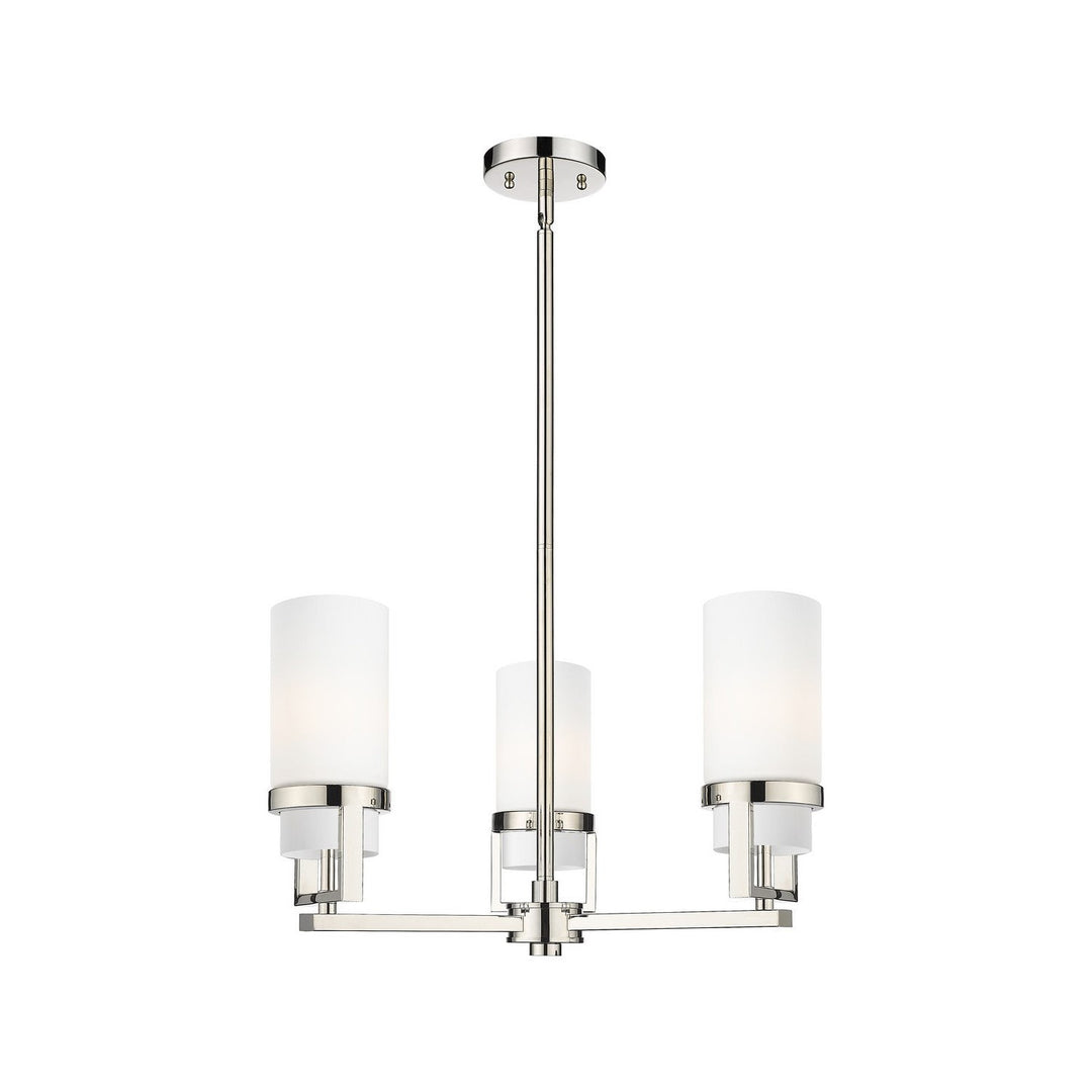 Innovations Downtown Urban 426-3CR-PN-G426-8WH Chandelier Light - Polished Nickel