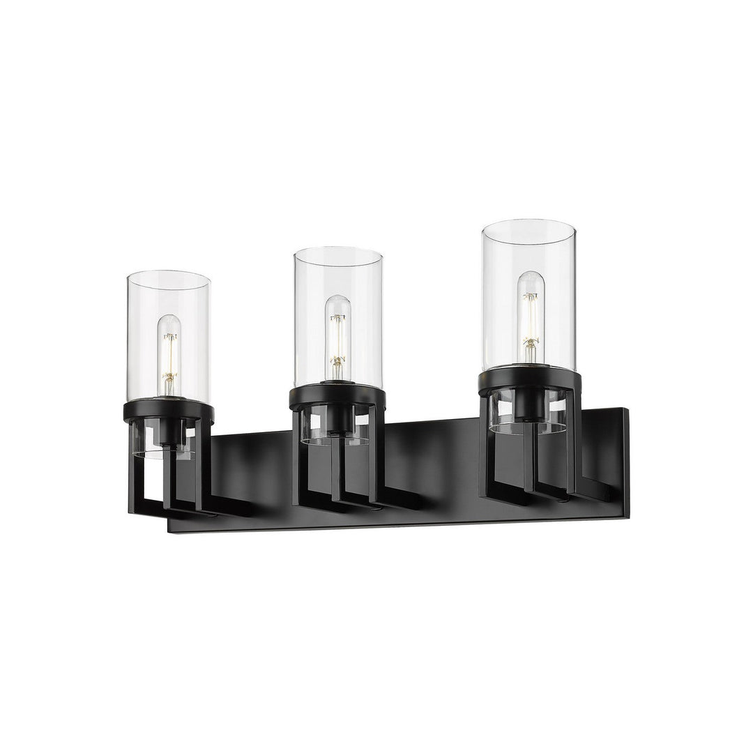 Innovations Downtown Urban 426-3W-BK-G426-8CL Bath Vanity Light 5 in. wide - Matte Black