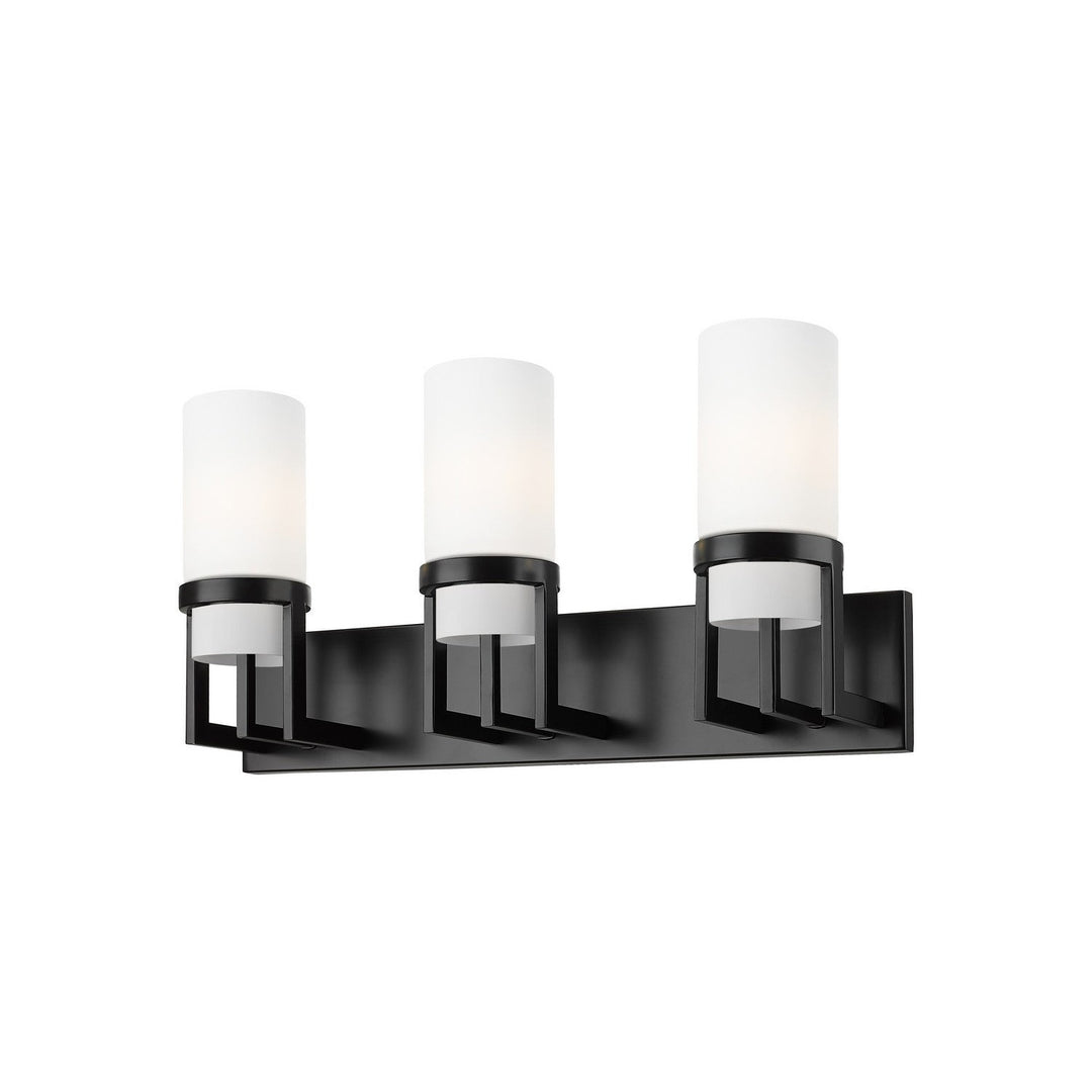 Innovations Downtown Urban 426-3W-BK-G426-8WH Bath Vanity Light 5 in. wide - Matte Black