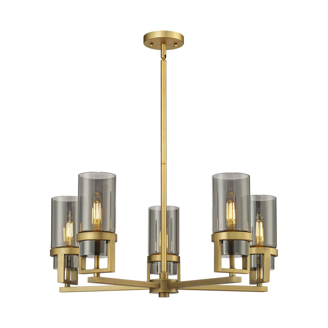 Innovations Downtown Urban 426-5CR-BB-G426-8SM Chandelier Light - Brushed Brass