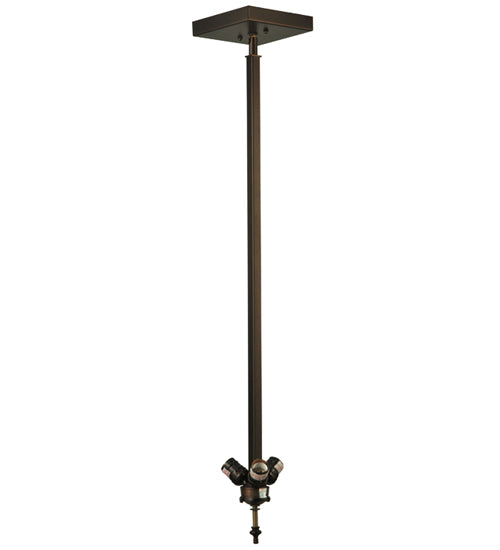 Meyda Tiffany Lighting 133340 Petals Three Light Inverted Pendant Hardware Utility Light Bronze / Dark