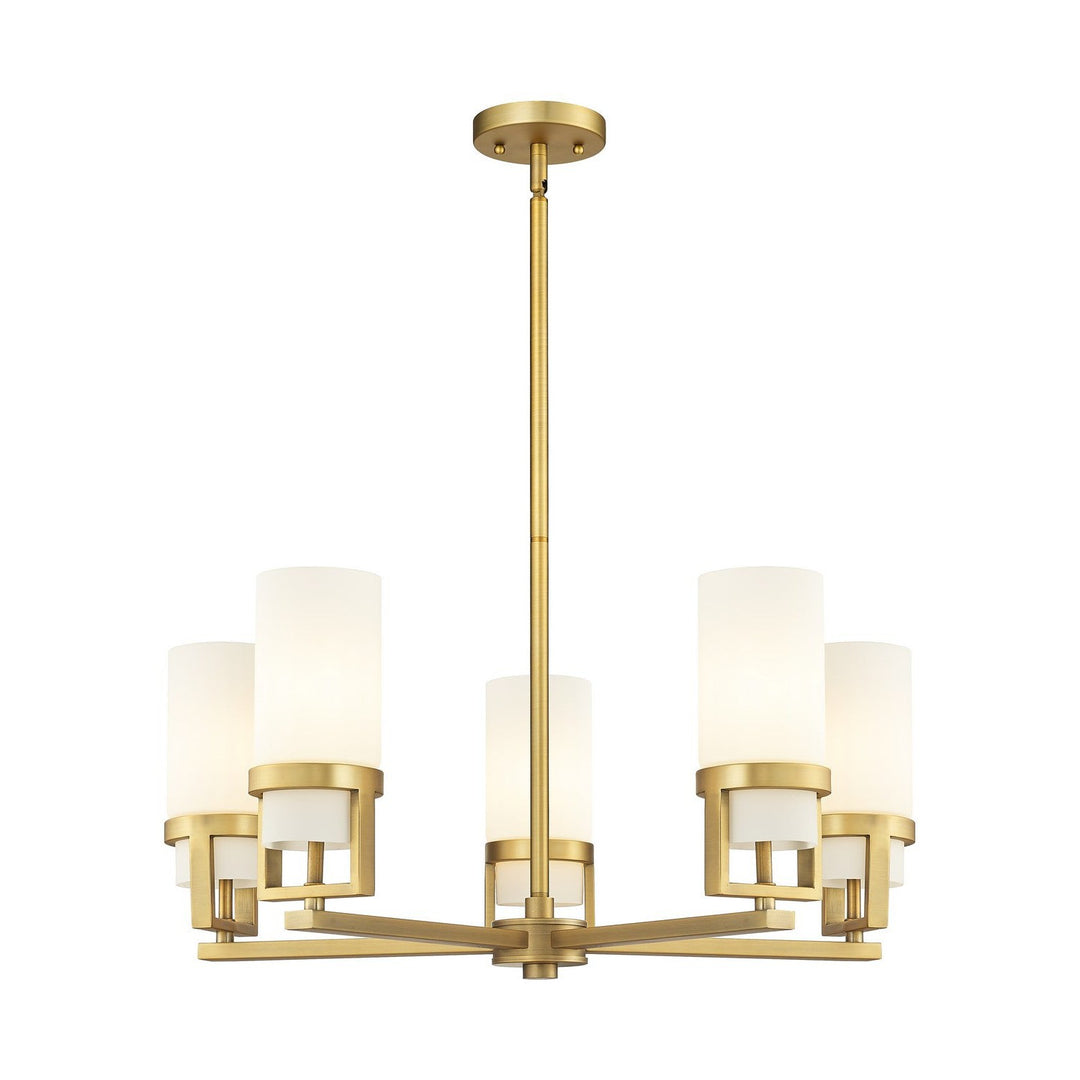 Innovations Downtown Urban 426-5CR-BB-G426-8WH Chandelier Light - Brushed Brass