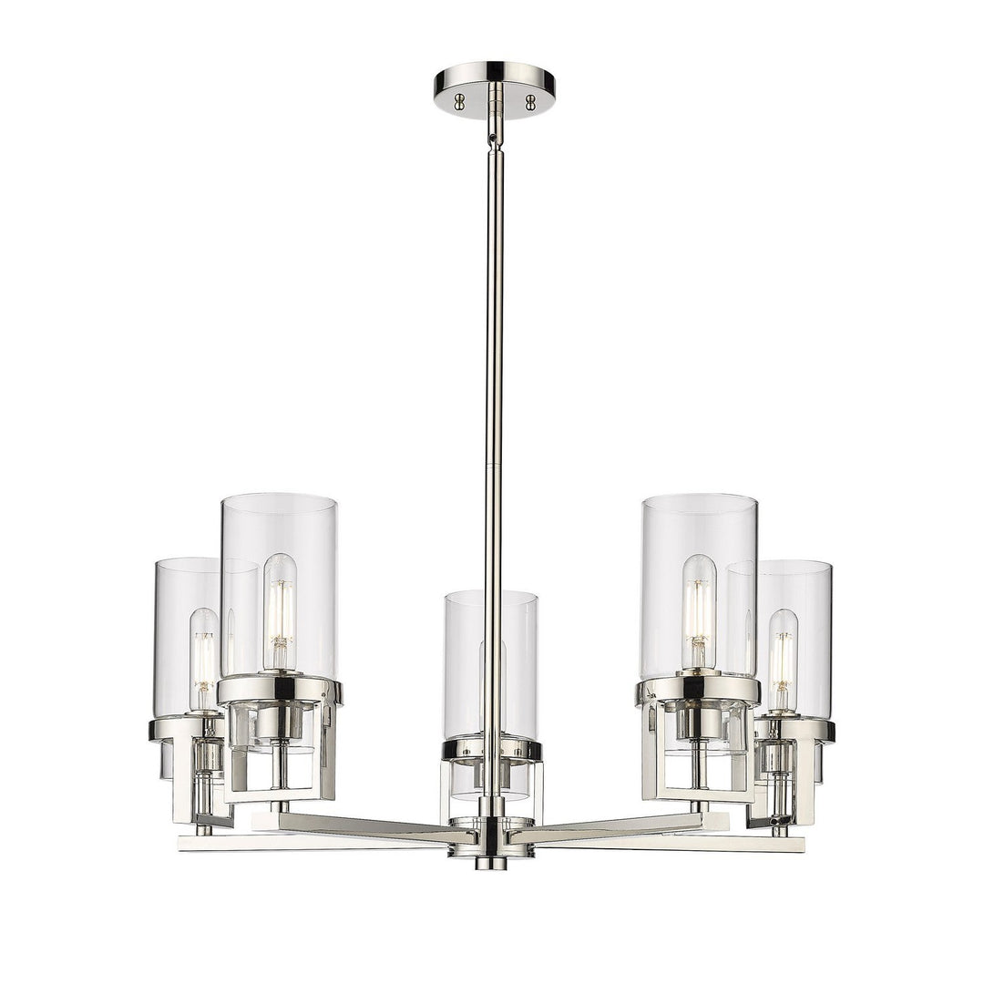 Innovations Downtown Urban 426-5CR-PN-G426-8CL Chandelier Light - Polished Nickel