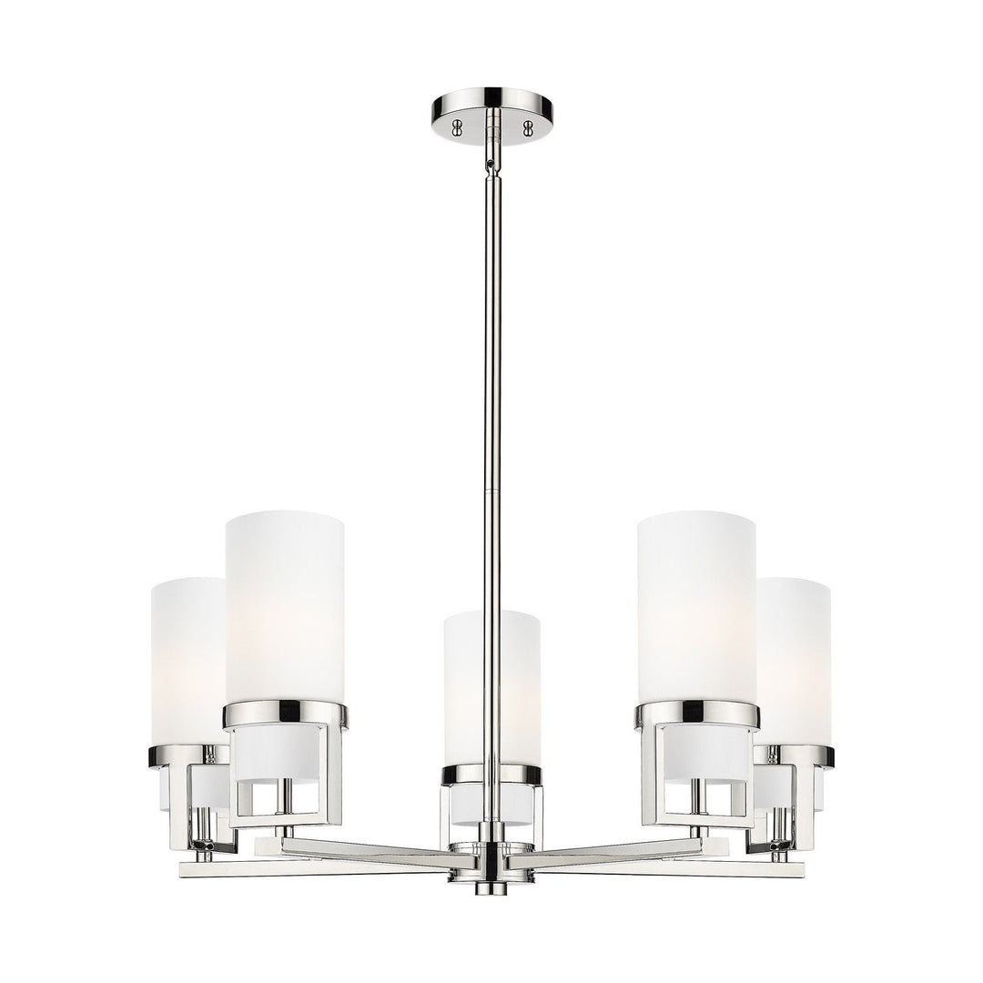 Innovations Downtown Urban 426-5CR-PN-G426-8WH Chandelier Light - Polished Nickel