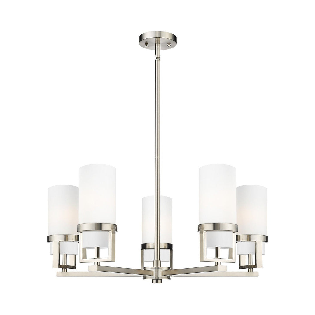 Innovations Downtown Urban 426-5CR-SN-G426-8WH Chandelier Light - Satin Nickel